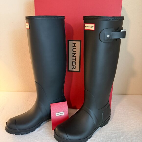 Hunter Women's Original Tall Waterproof Rain Boots Size 8 Black Adjustable (NEW) - Picture 15 of 15